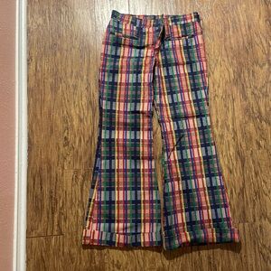 Vintage 70s Flared Maverick brand  Cropped Rainbow Pants